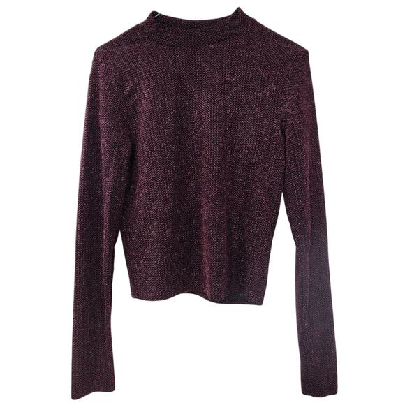 Forever 21 Tops - FOREVER 21 Shimmery Long Sleeve Shirt Top Womens Size Medium M